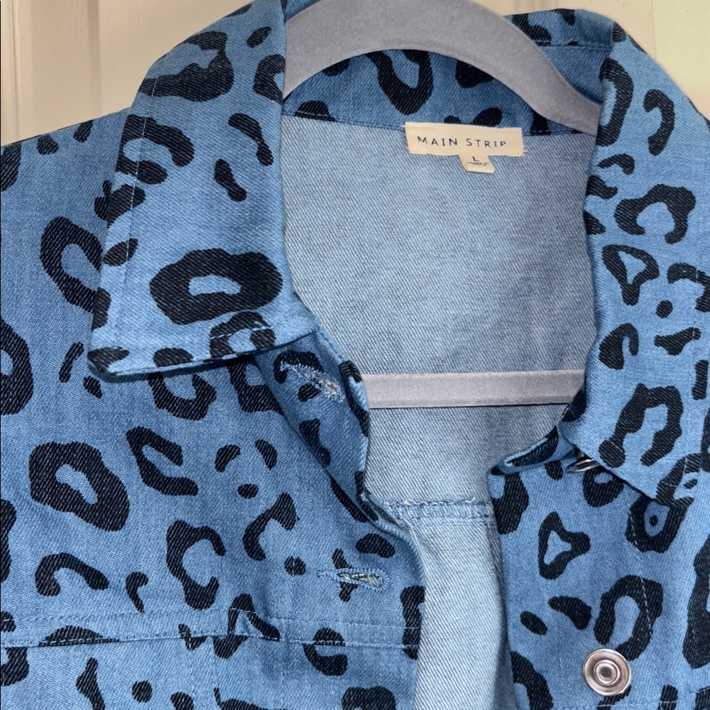 DIL Blue and Black Animal Print Jacket size L - Picture 3 of 7